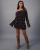 Image of Nisha Long Sleeve Mini Dress in Black with Bronze Shimmer