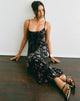 Image of Nismara Maxi Dress in Devore Floral Black