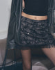 Image of Nivia Mini Skirt in Tassle Floral Chiffon Sequin Black