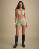 Image of Niyara Short in Green Metallic Multi