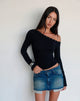 Image of Noraba One Shoulder Top in Black with Eyelets