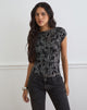 Image of Nova Top in Floral Sequin Black