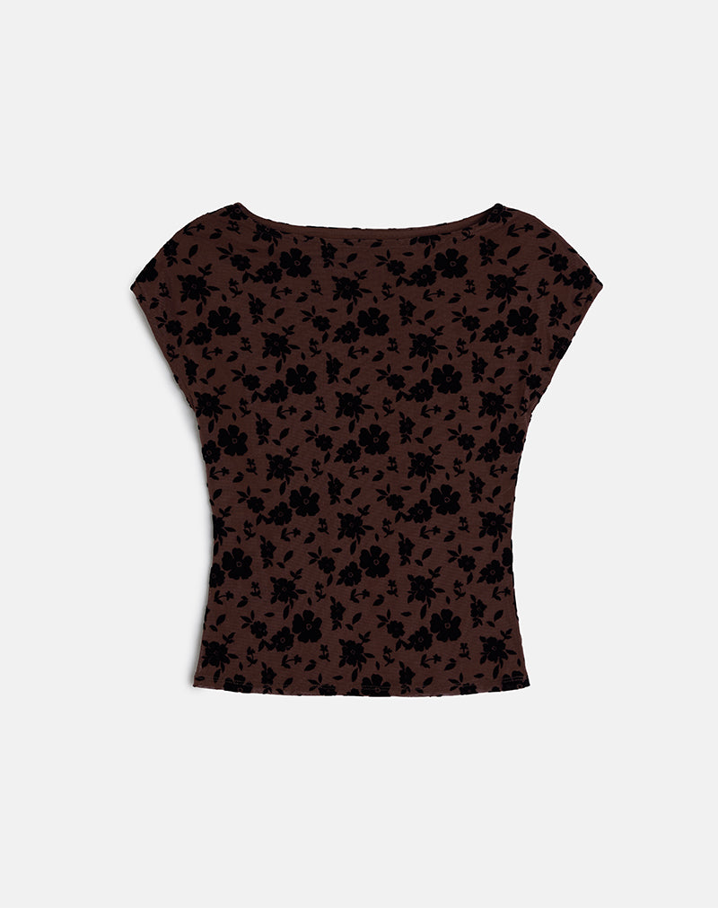 Image of Nova Top in Garden Floral Brown