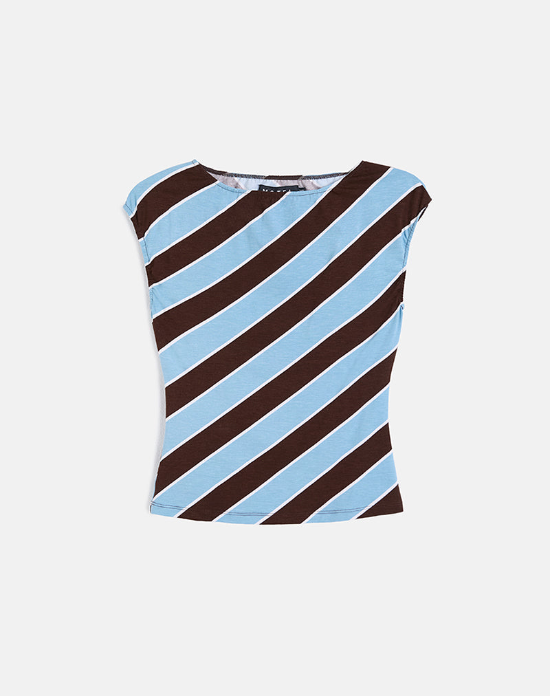 Image of Nova Top in Retro Stripe Blue