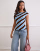 Image of Nova Top in Retro Stripe Blue