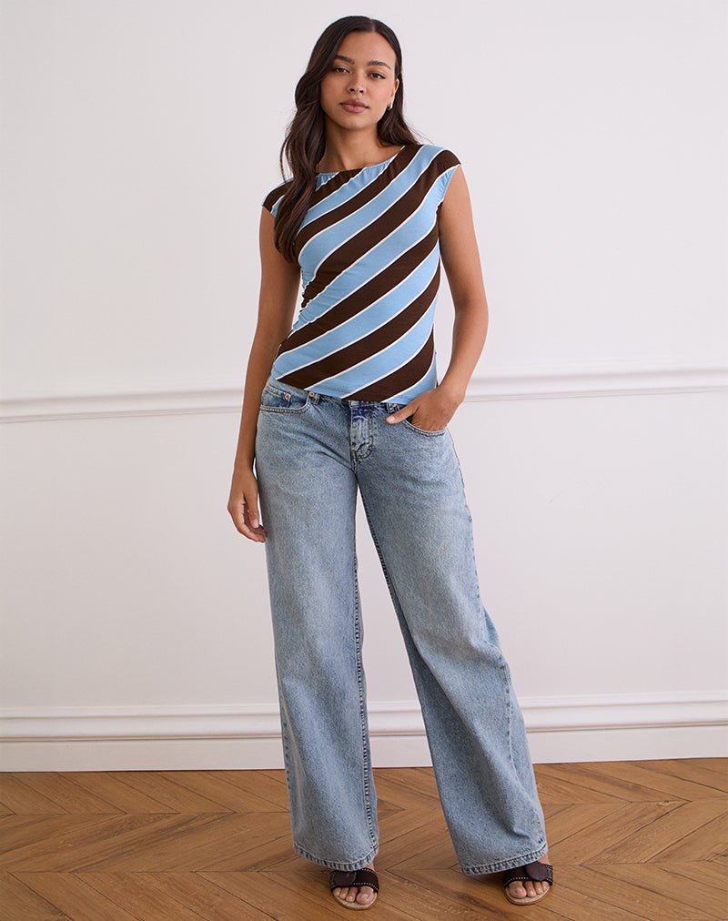 Image of Nova Top in Retro Stripe Blue