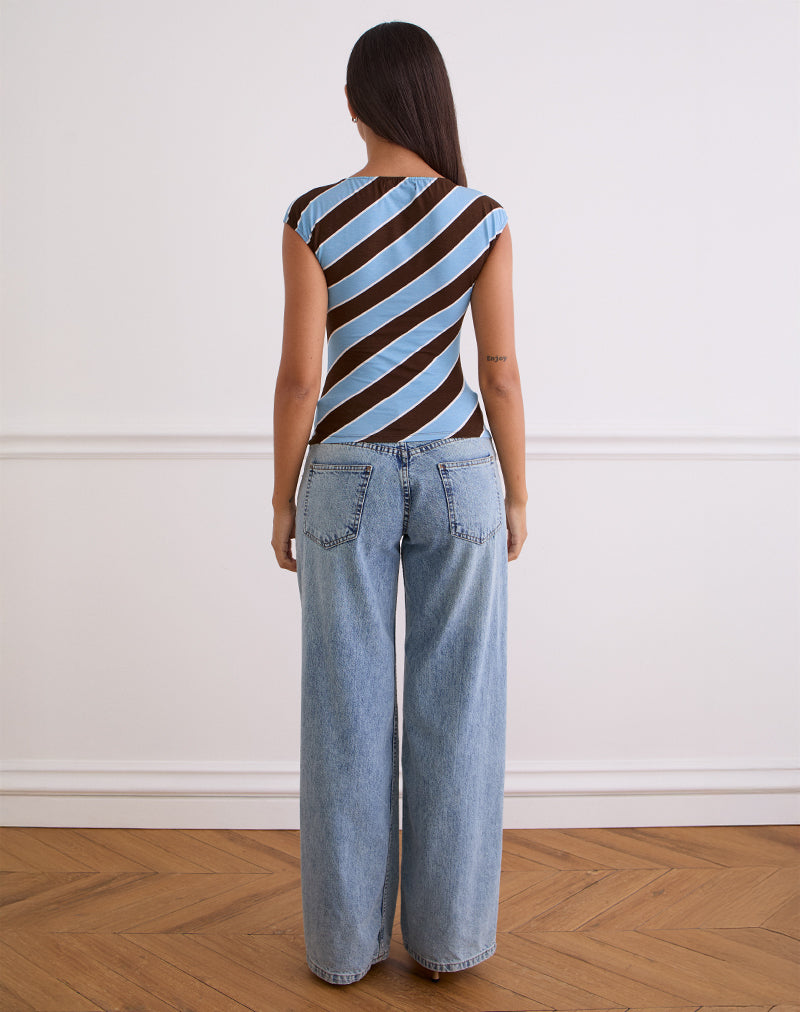 Image of Nova Top in Retro Stripe Blue