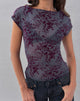Image of Nova Top in Fine Leaf Flock Smoke Grey