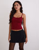 Image of Ziva Knit Cami Vest Top in Burgundy