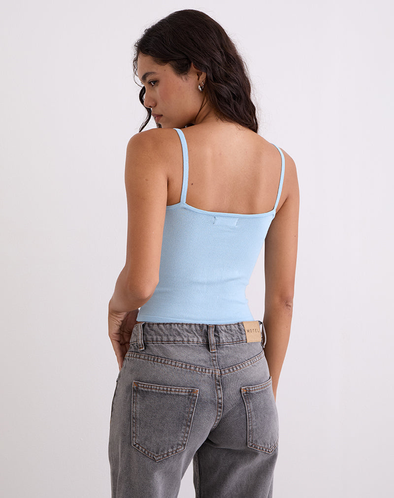 Image of Ziva Knit Cami Vest Top in Blue