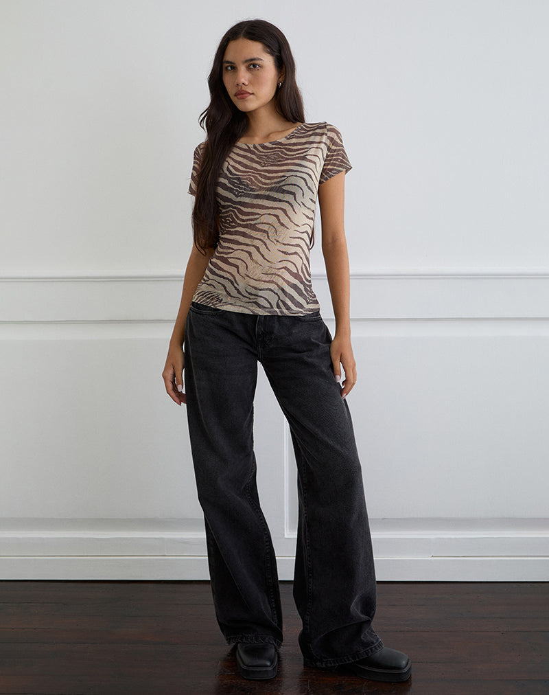 Image of Neko Top in Mesh Wild Animal Neutral