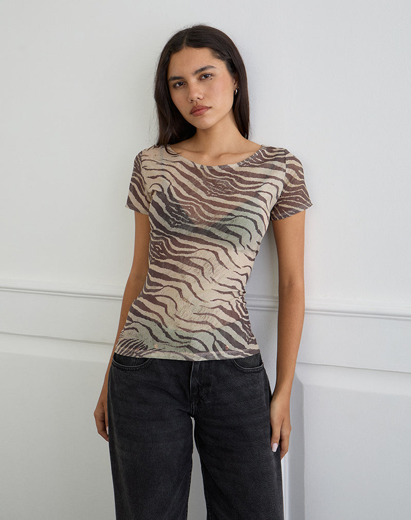 Image of Neko Top in Mesh Wild Animal Neutral