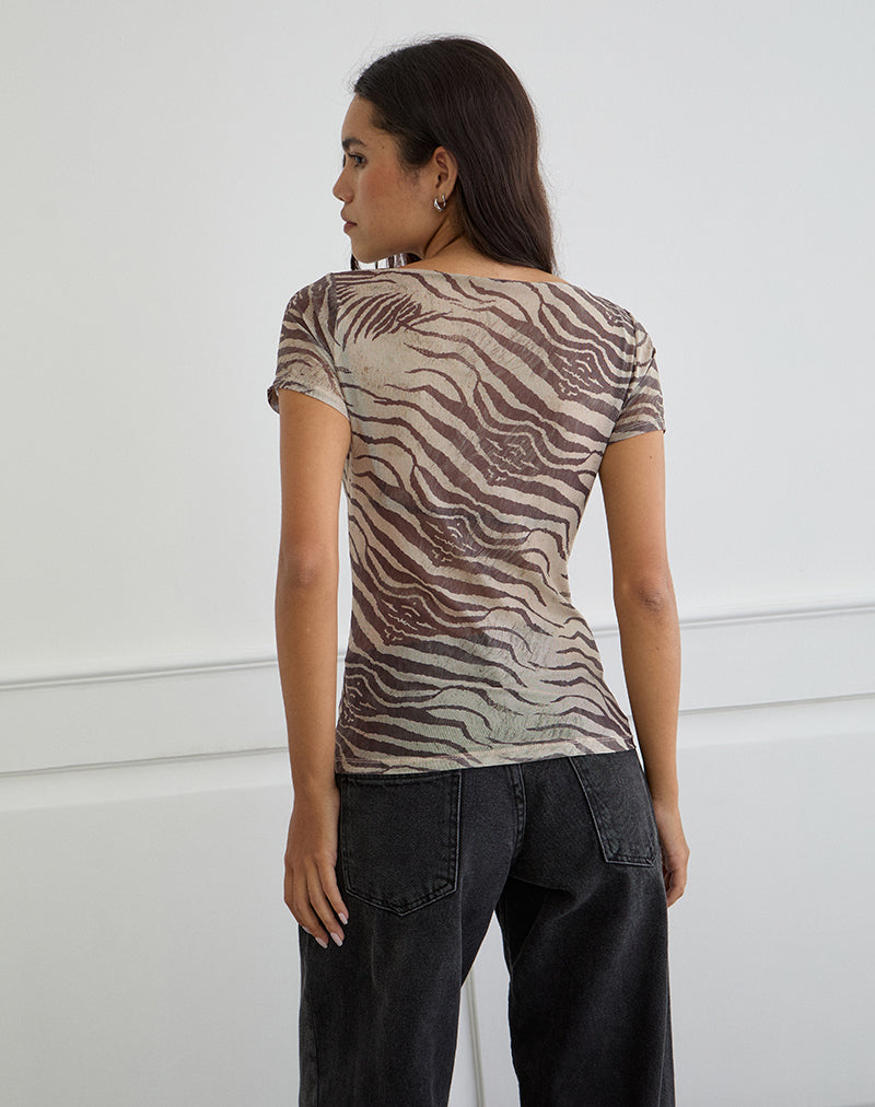 Image of Neko Top in Mesh Wild Animal Neutral