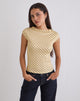Image of Nova Slinky Top in Yellow Diagonal Stripe