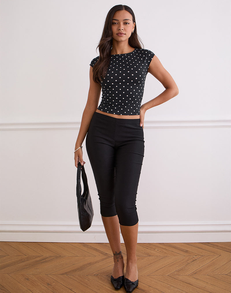 Image of Nova Top in Black Polka Jersey