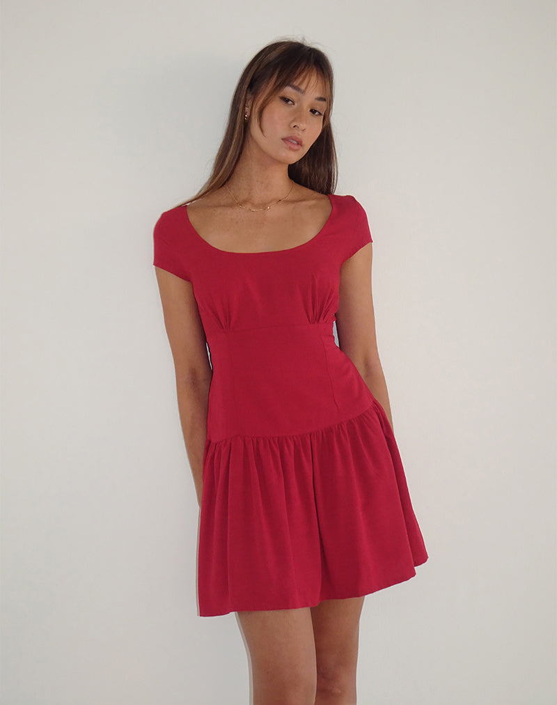 Image of Ohayo Mini Dress in Adrenaline Red