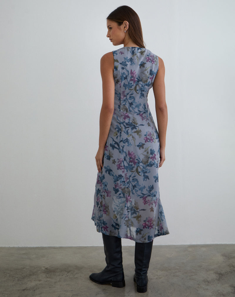 Blue Lily V Neck Midi Dress | Olydia motelrocks.com Blue Lily V Neck Midi Dress | Olydia motelrocks.com