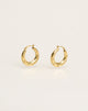 Image of Gold Plated Hoop Earrings with Small Beads