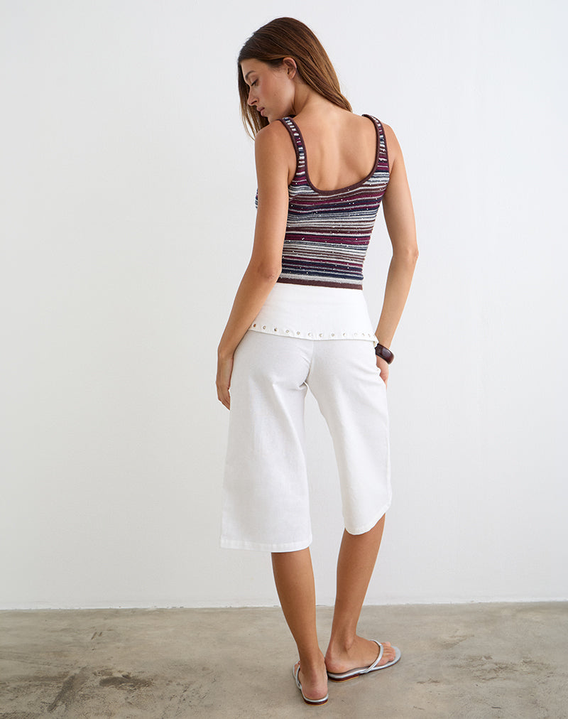 Ivory Capri Trouser with Studs | Oren – motelrocks.com