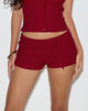 Image of Lija Tie Belt Shorts in Tailoring Red