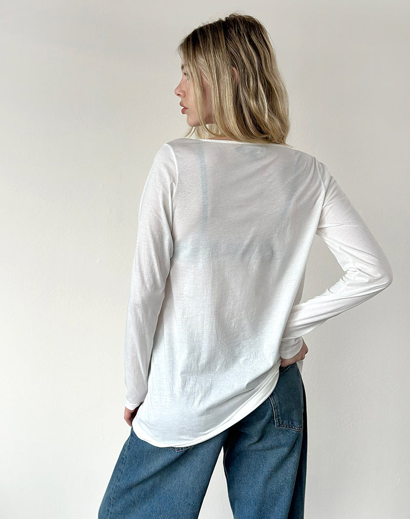 Image of Orten Top in Cotton Jersey 60's Off White