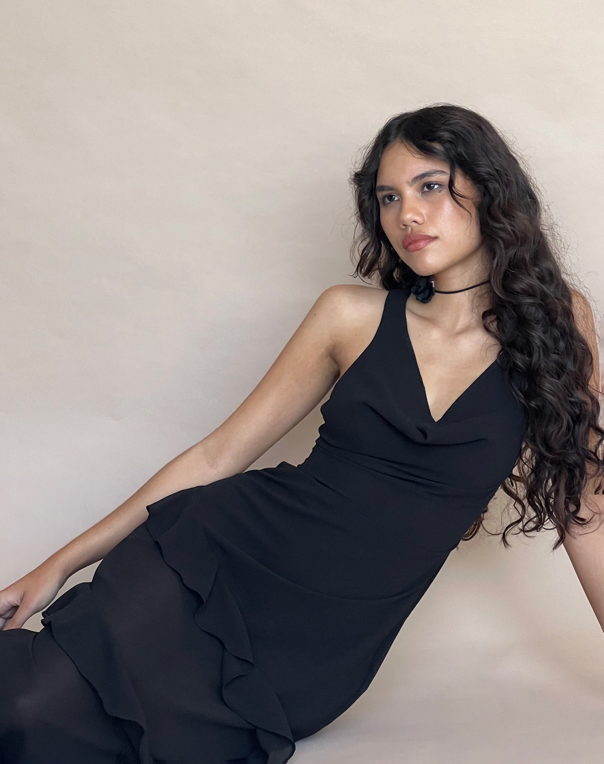 Black shop chiffon dress