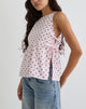 Image of Palsi Tie Side Top in Pink with Medium Polka Red