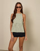 Image of Palsi Tie Side Top in Green Check
