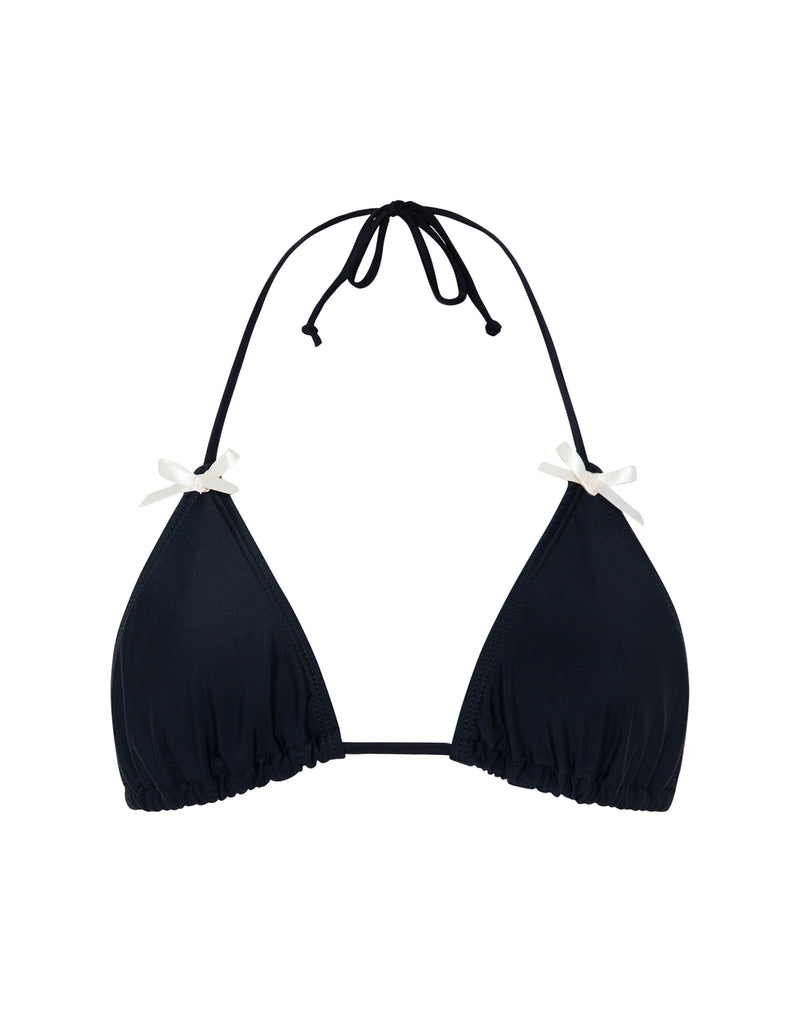 Pami Bikini Top in Pink Shimmer with Black Bow main image 1