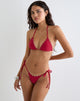 Image of Lentra Bikini Bottoms in Red with Studs