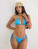 Image of Lentra Bikini Bottom in Shimmer Blue with Spiral and Beads