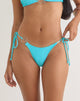 Image of Lentra Bikini Bottom in Aqua with Spiral and Beads