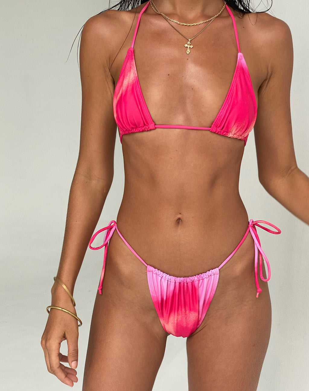 Pami Bikini Top in Pink Watercolour