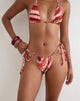 Image of Leyna Bikini Bottom in Wiggle Sunset Pink and Red with Beads