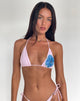 Image of Pami Bikini Top in Pink and Blue Watercolour Flower