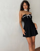 image of Panolia Bow Front Mini Dress in Tailoring Black