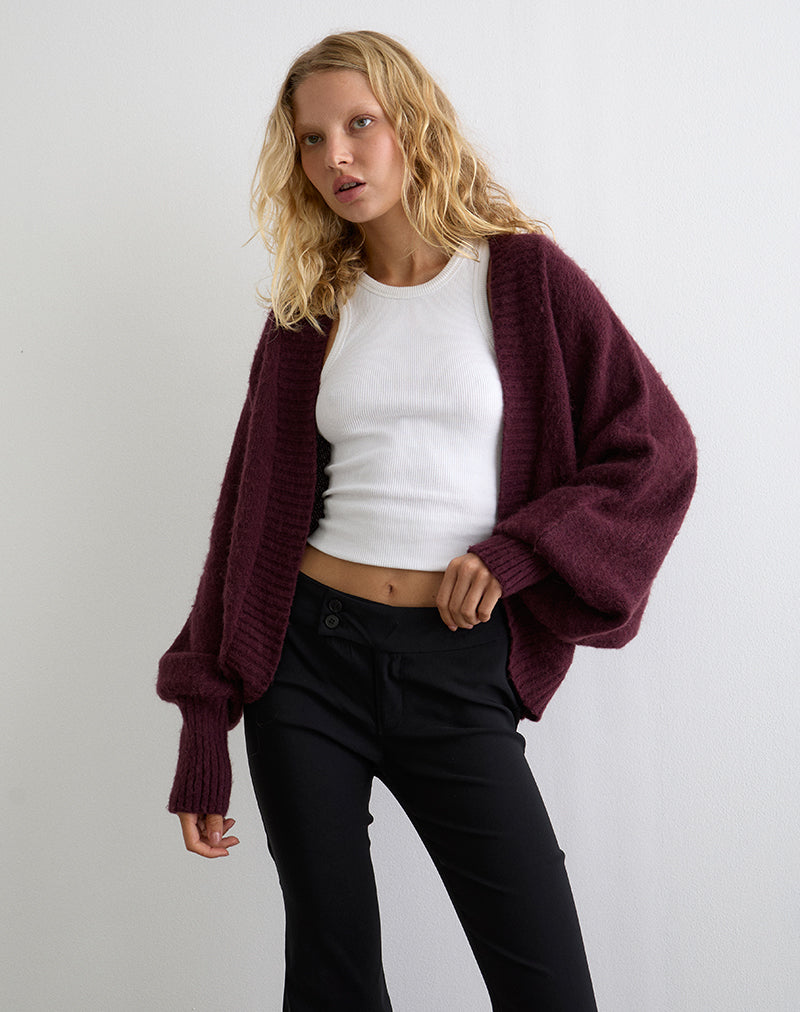 Image of Pasha Shrug Cardigan in Dark Cherry