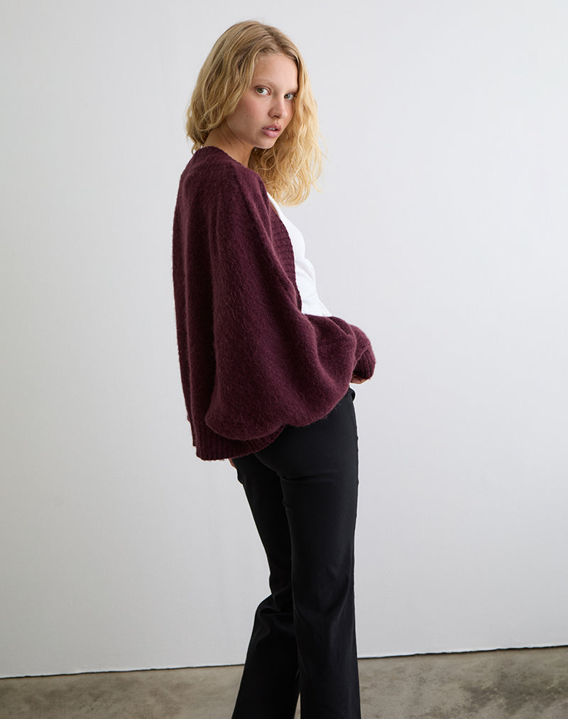 Image of Pasha Shrug Cardigan in Dark Cherry