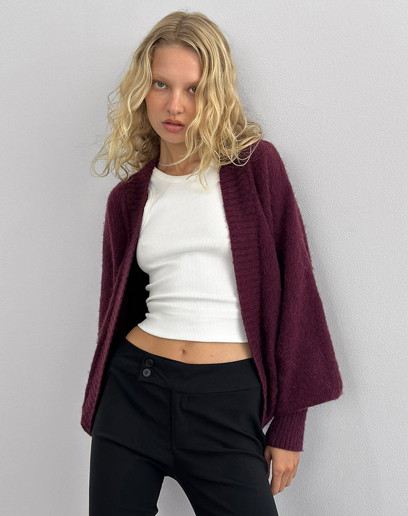 Image of Pasha Shrug Cardigan in Dark Cherry