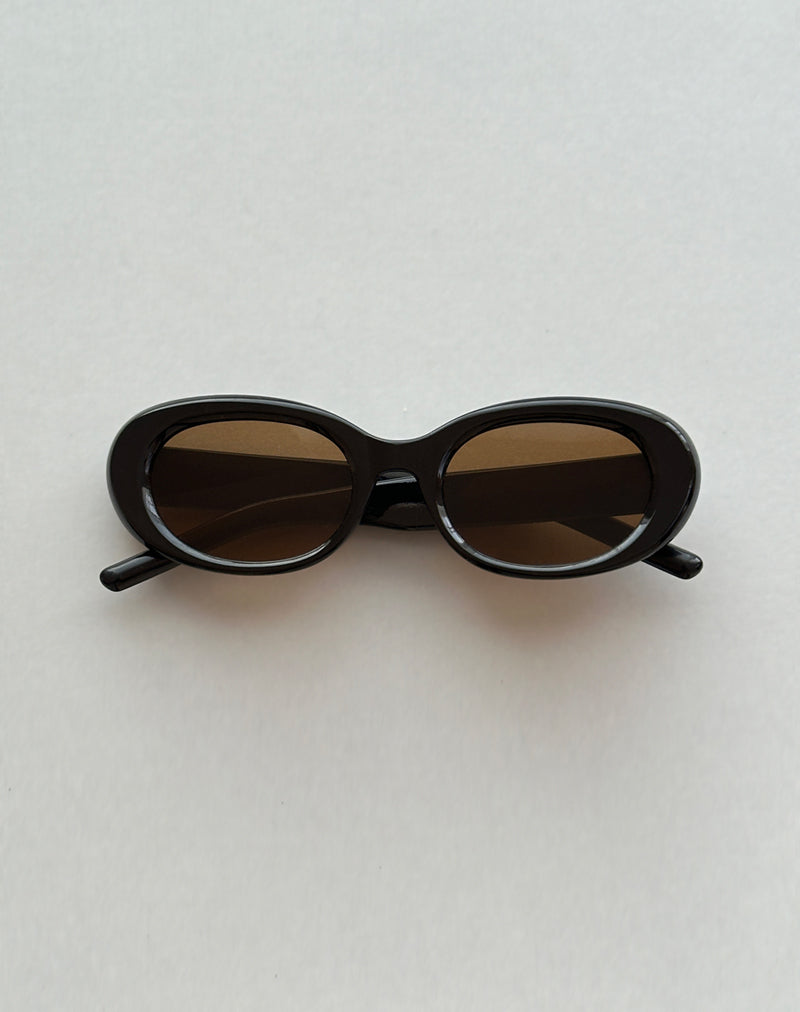 Pido Oval Sunglasses in Black with Stars