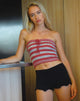 image of Pihla Tube Top in Red and Grey Stripe