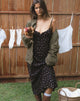 Image of Posine Maxi Dress in Black with Red Rose Ditsy Print