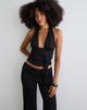Image of Prilla Halter Top in Cupro Black