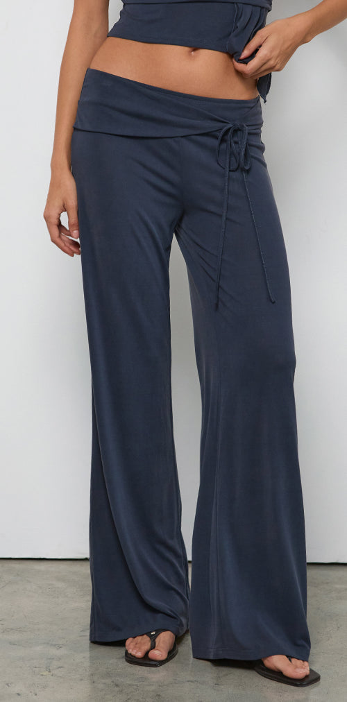 Image of Donata Trouser in Ocean Storm with Belt