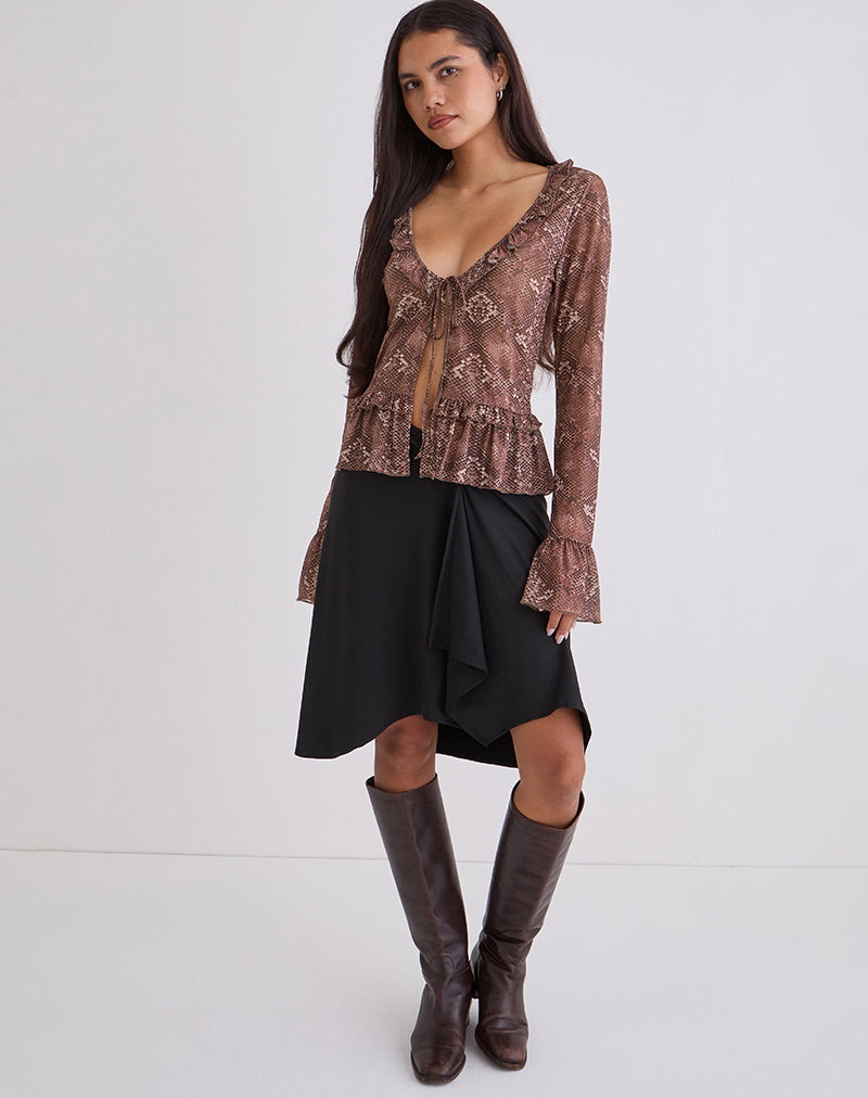 Image of Primrose Long Sleeve Top in Oversized Snake Skin