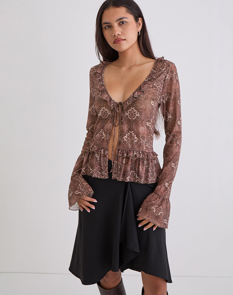 Image of Primrose Long Sleeve Top in Oversized Snake Skin