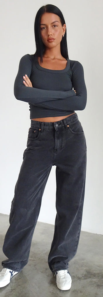 Black Wash High Waist Jeans | Parallel – motelrocks.com