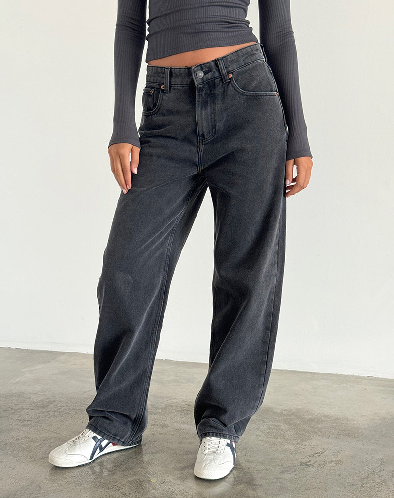 Black Wash High Waist Jeans | Parallel – motelrocks.com