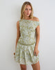 Image of Qaireen Mini Dress in Pale Flower Green