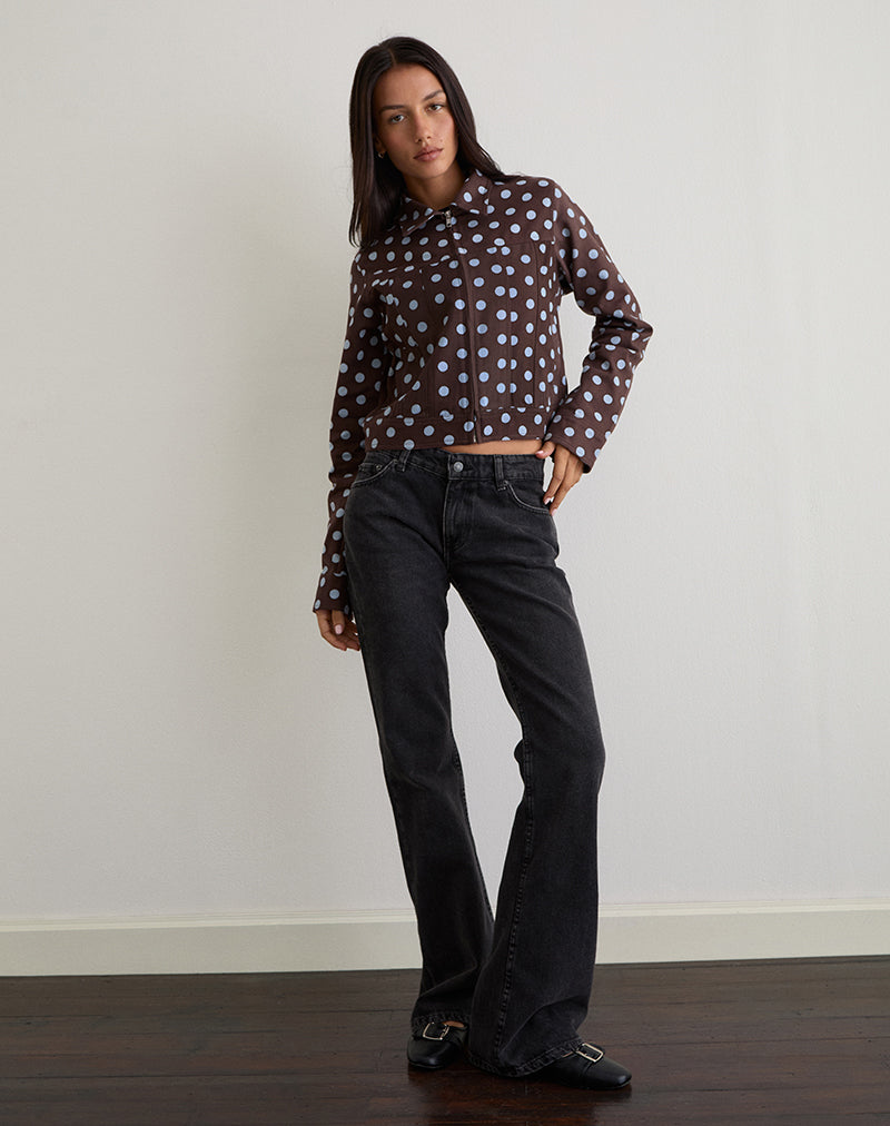 Image of Quorra Jacket in Mono Polka Brown